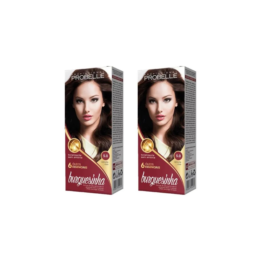 Coloraçao Probelle Burguesinha 5.0 Castanho Claro-Kit C/2un