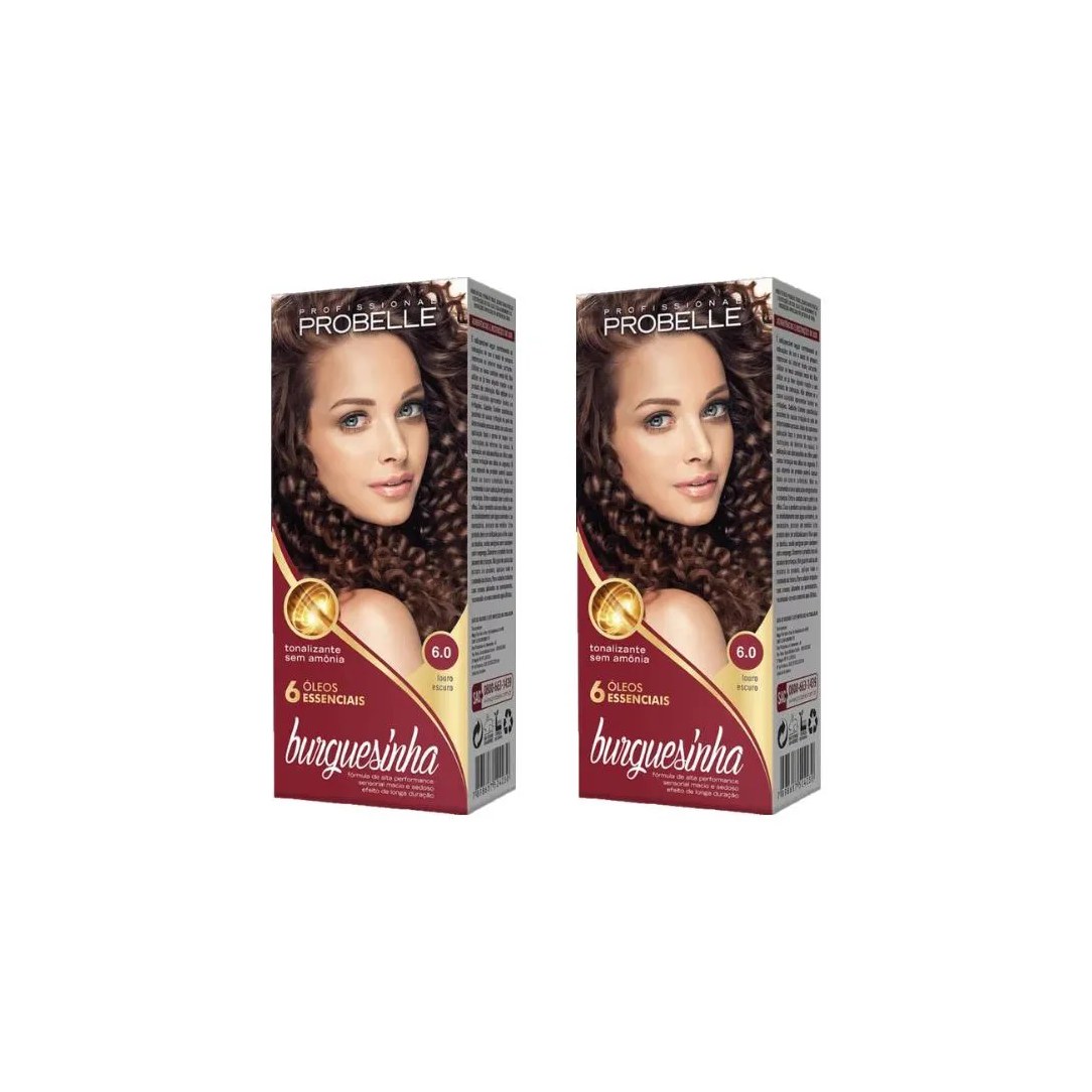 Coloraçao Probelle Burguesinha 6.0 Louro Escuro-Kit C/2un