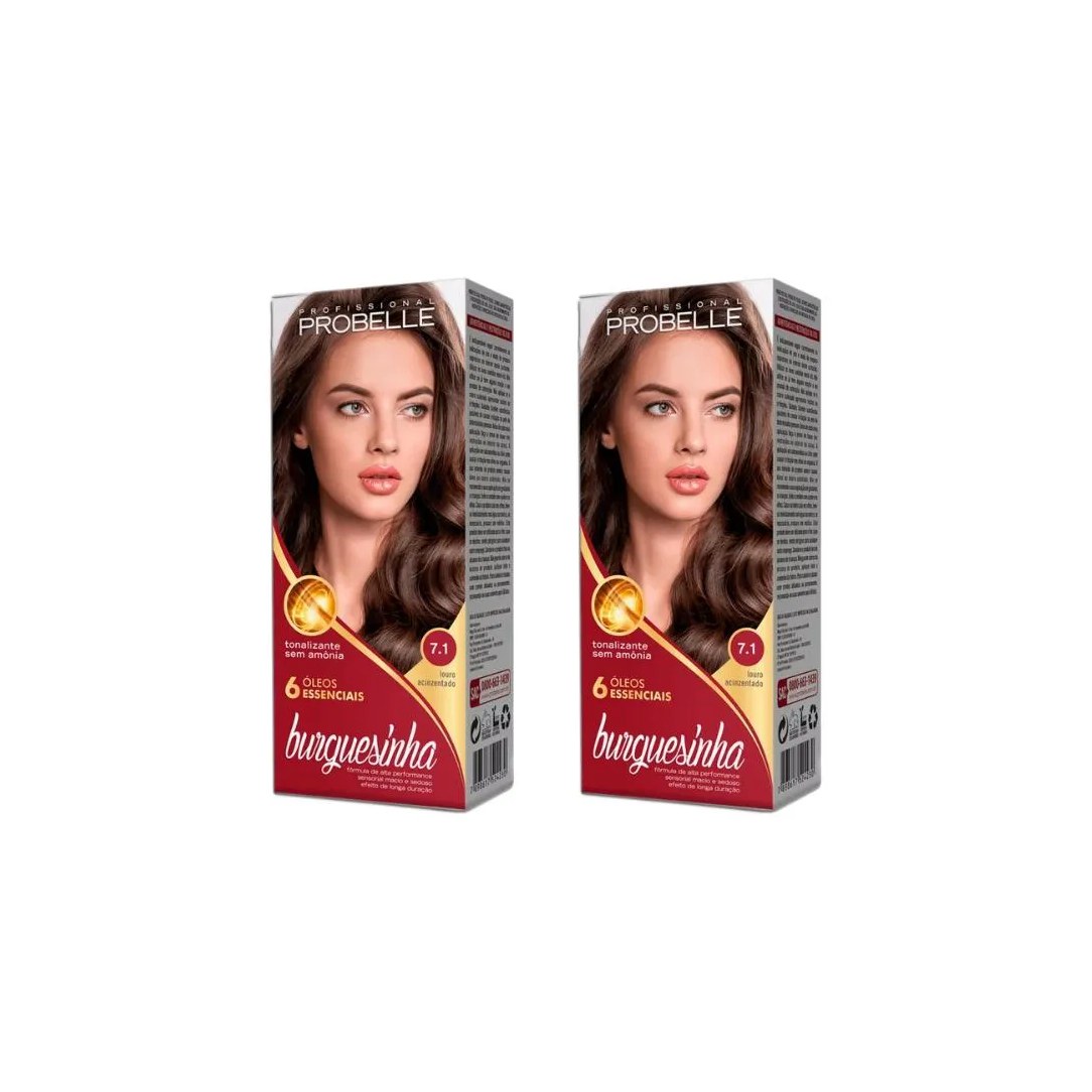 Coloraçao Probelle Burguesinha 7.1 Louro Acinz-Kit C/2un