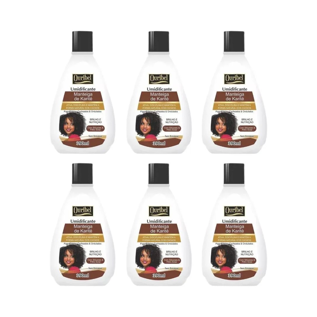 Creme Umidificante Ouribel Karite 390ml - Kit C/ 6un