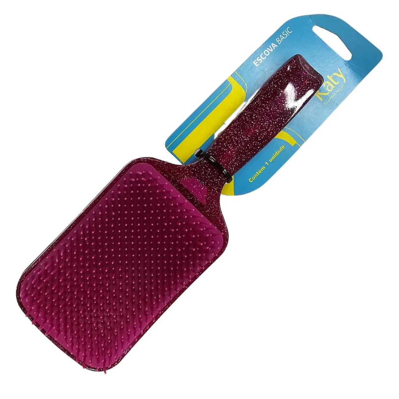 Escova de Cabelo Racket Glitter Pink Katy Ref. 138370