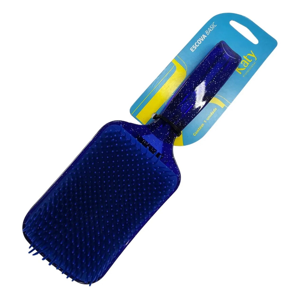 Escova de Cabelo Racket Glitter Azul Katy Ref. 138369