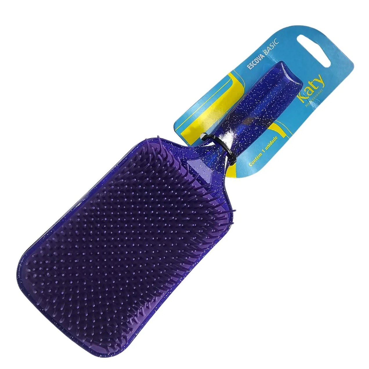 Escova de Cabelo Racket Glitter Roxa Katy Ref. 138371
