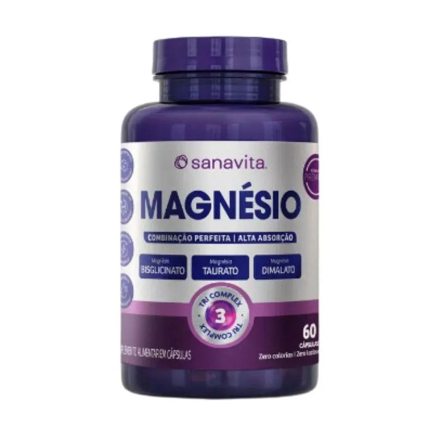 Magnésio Tri Complex - Bisgliciato + Taurato + Dimalato - Sanavita