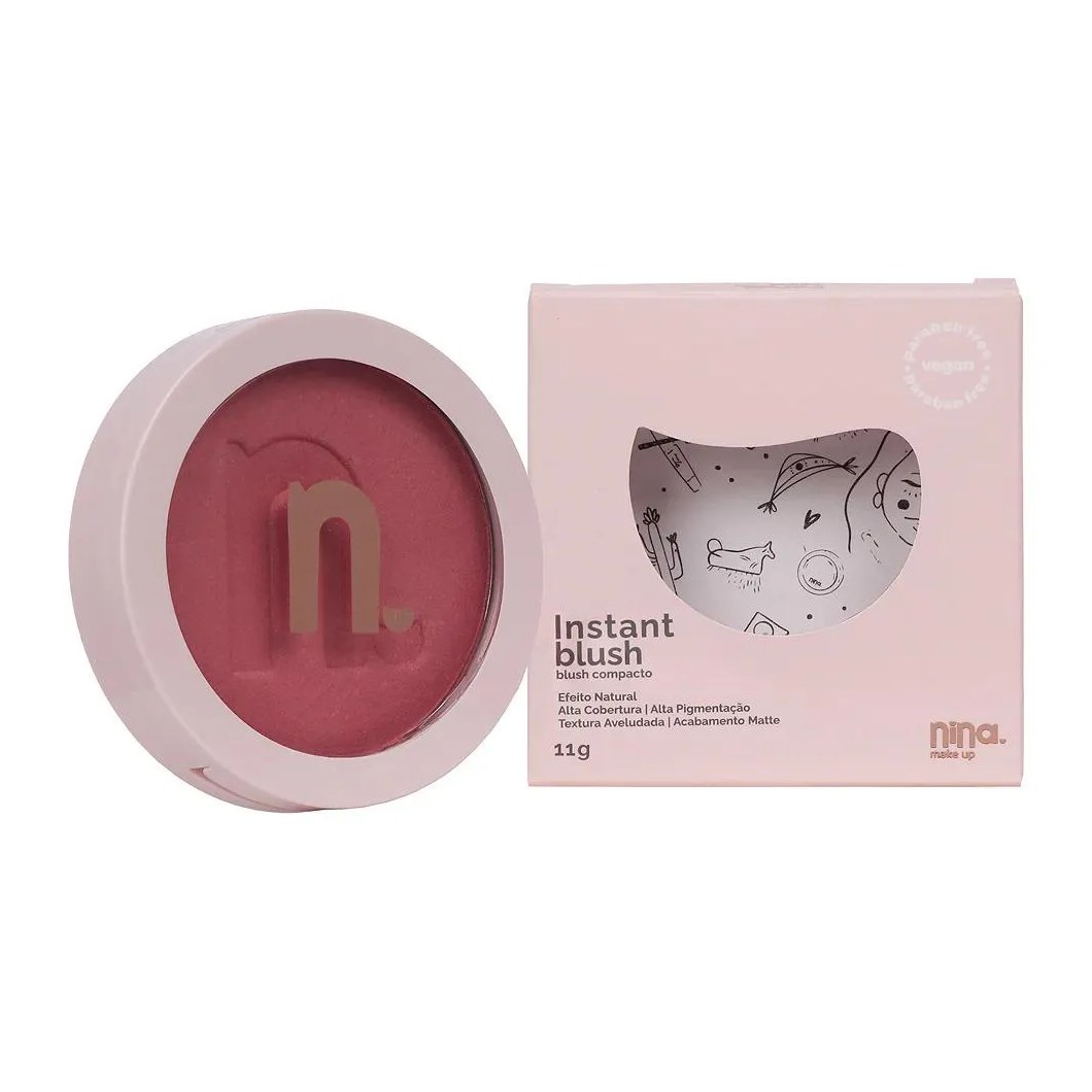 Blush Compacto Matte Instant Flerte Nina MakeUp 11g