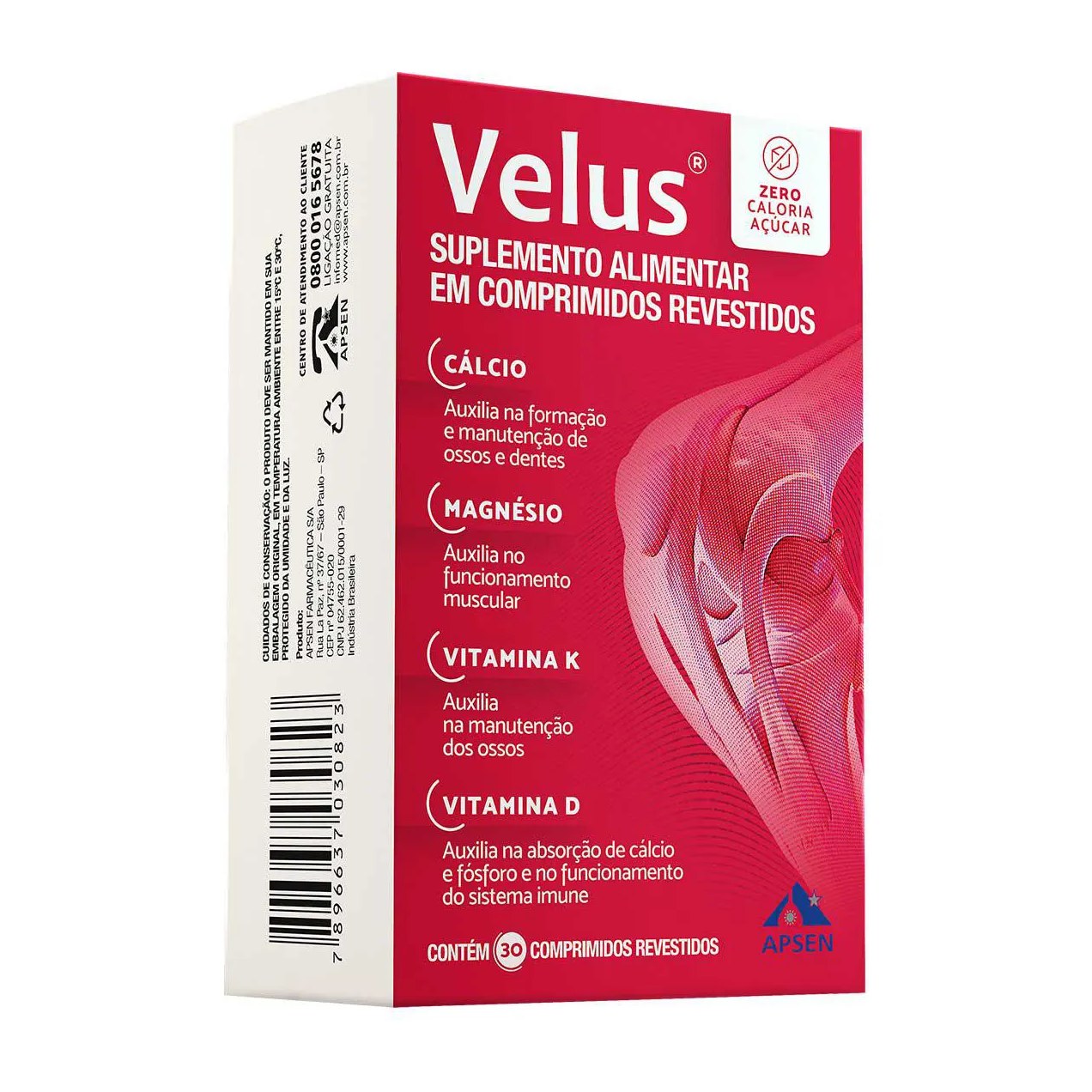 Magnésio Velus 30 comprimidos