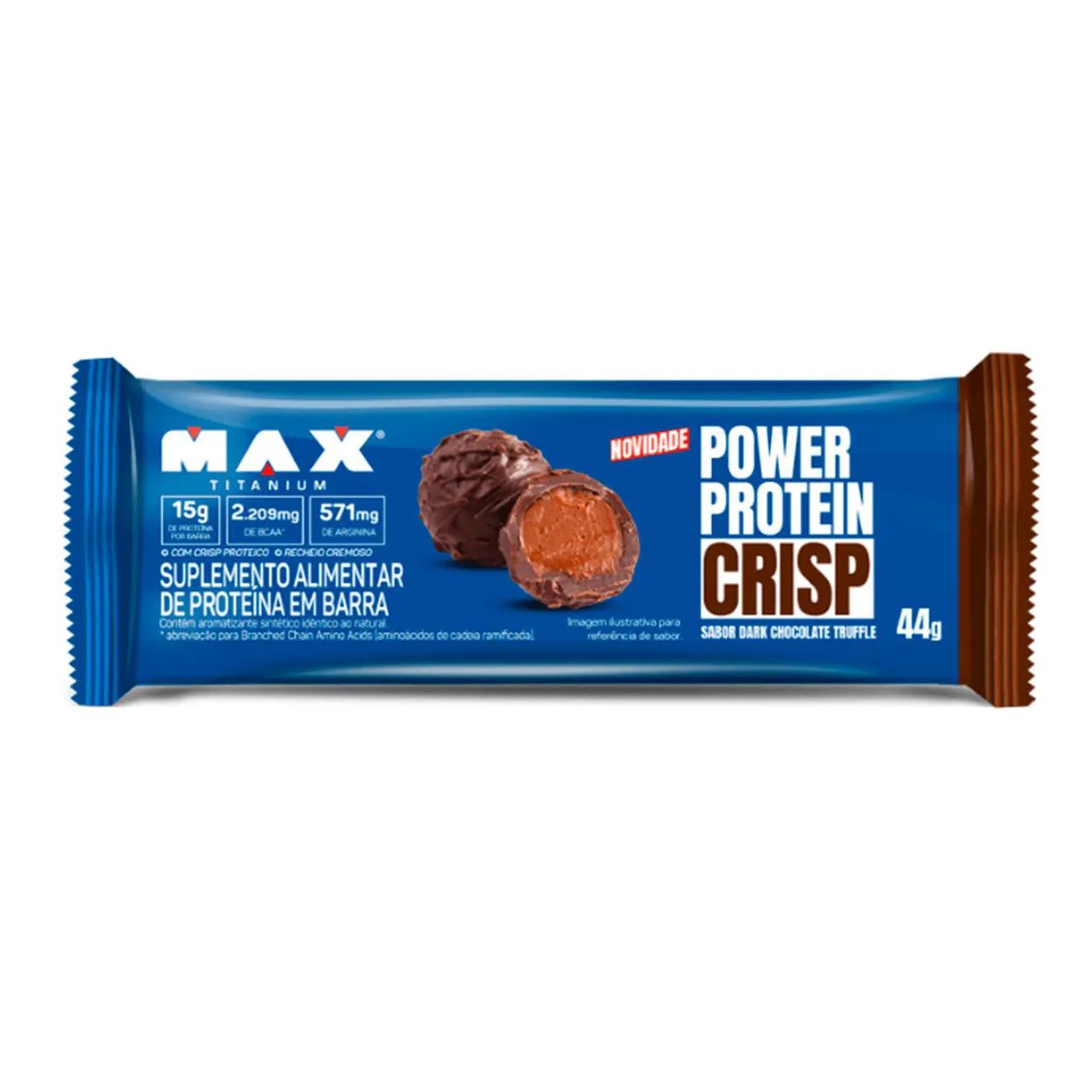 Barra de Proteína Power Protein Crisp Max Titanium Dark Chocolate Truffle 44g