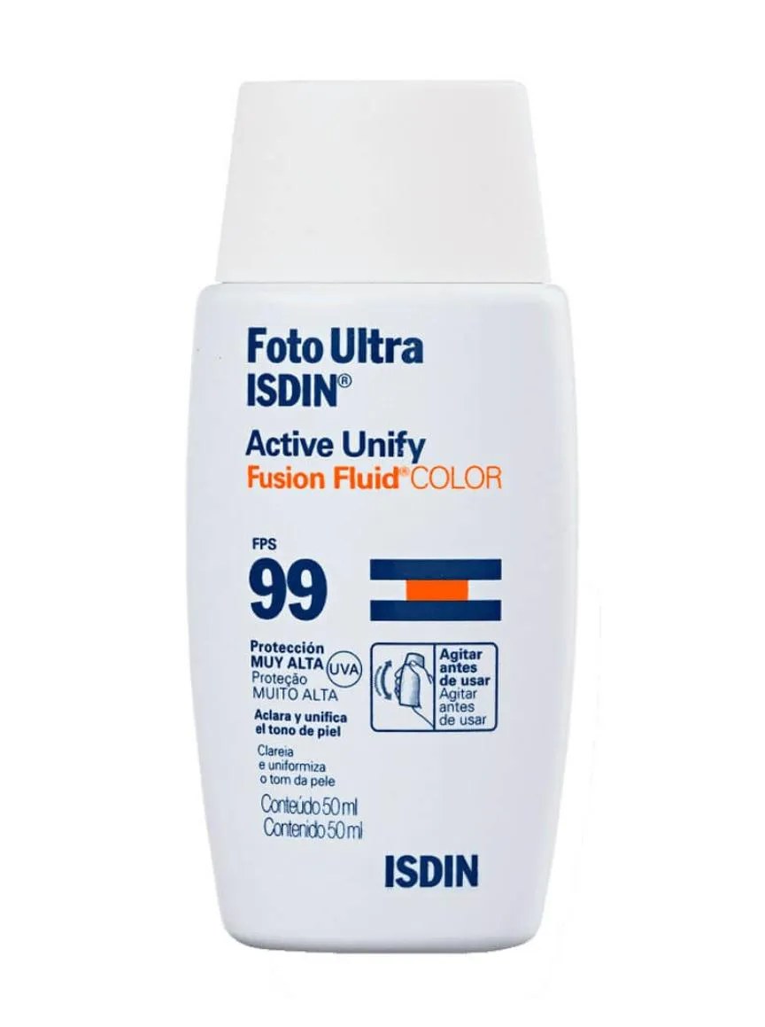 Fluido com Ação Clareadora Foto Ultra Isdin Active Unify Color Fps99 50ml
