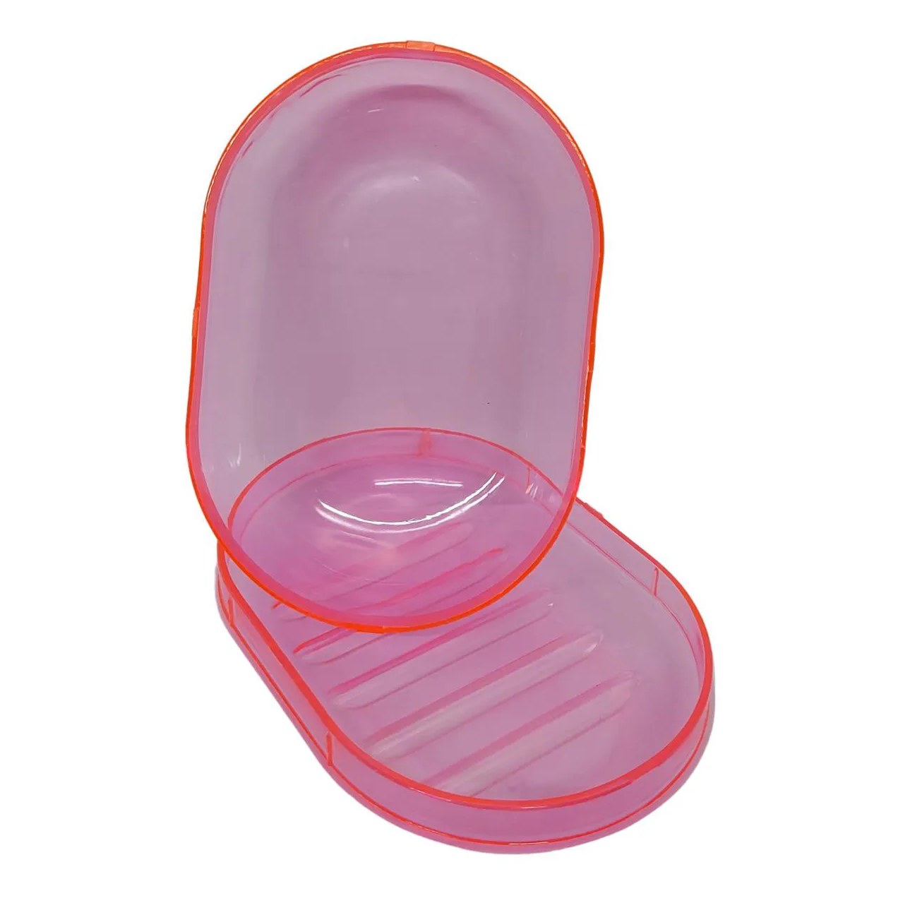 Saboneteira Cristal Luxo Translucida Rosa