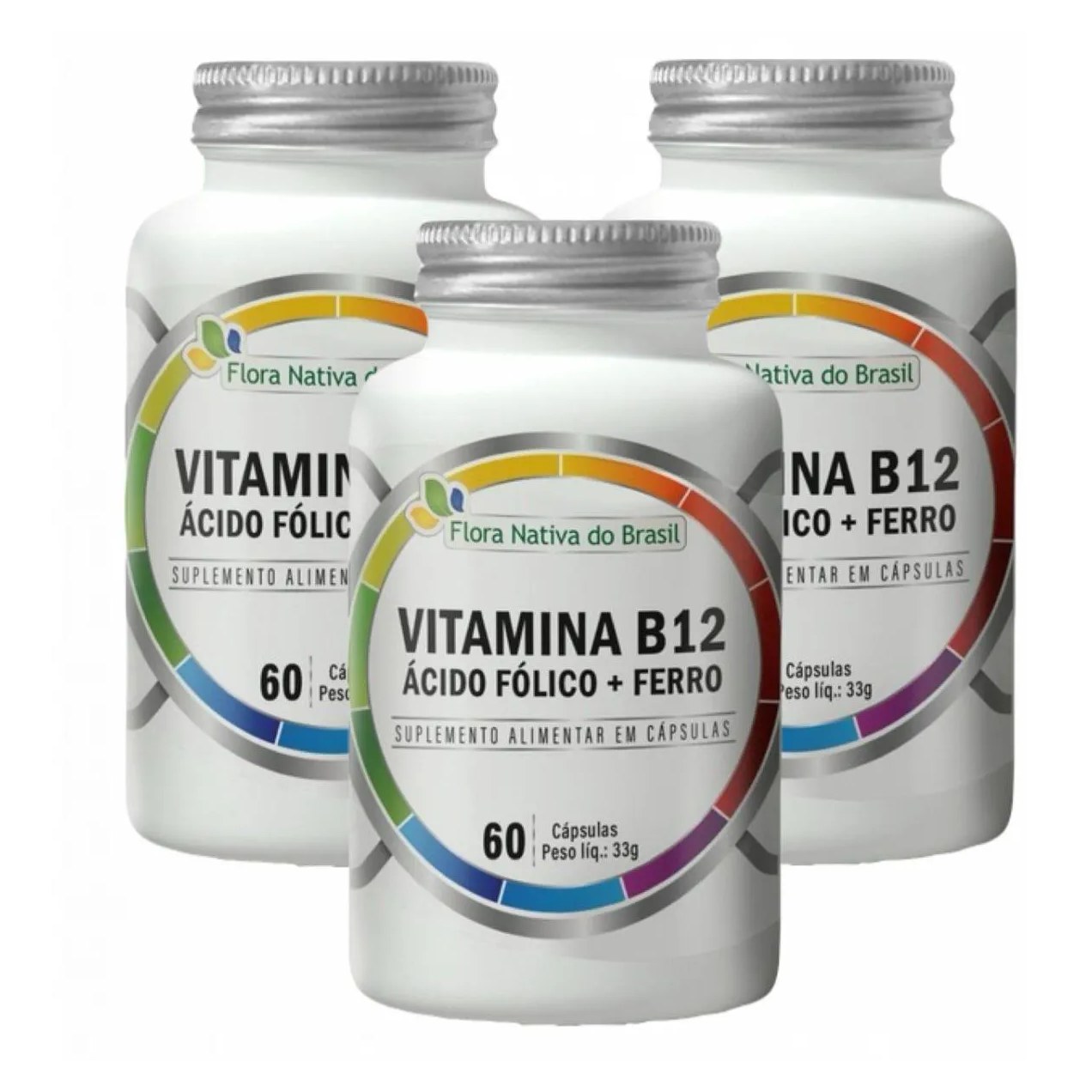 3x B12 Metilcobalamina- Ácido Fólico- Ferro- 60 cápsulas