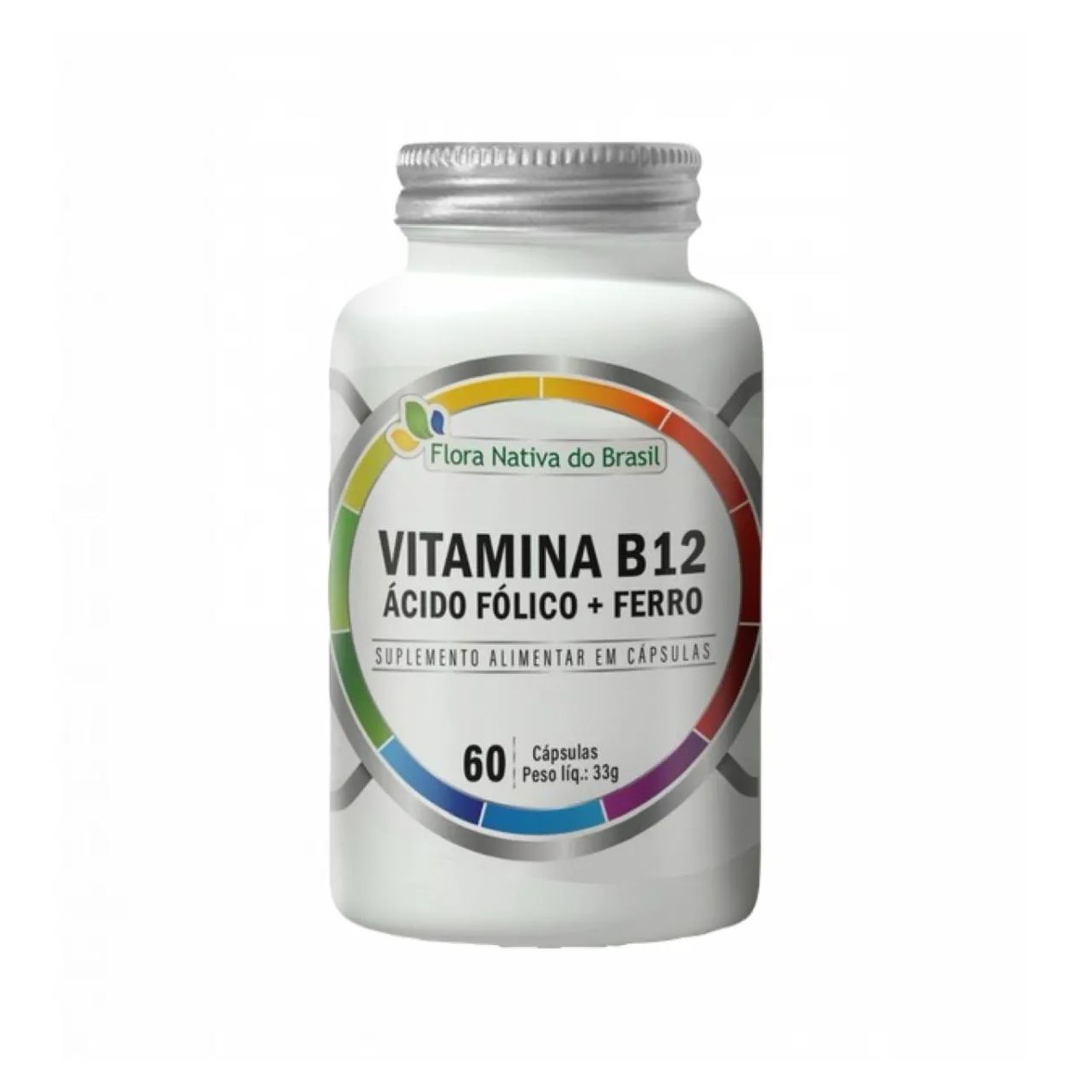 B12 Metilcobalamina- Ácido Fólico- Ferro- 60 cápsulas