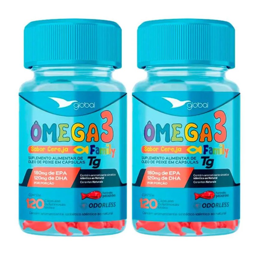 2x Ômega 3 Peixinho Kids - 180 Epa - 120 Dha - T.g Family - 120caps