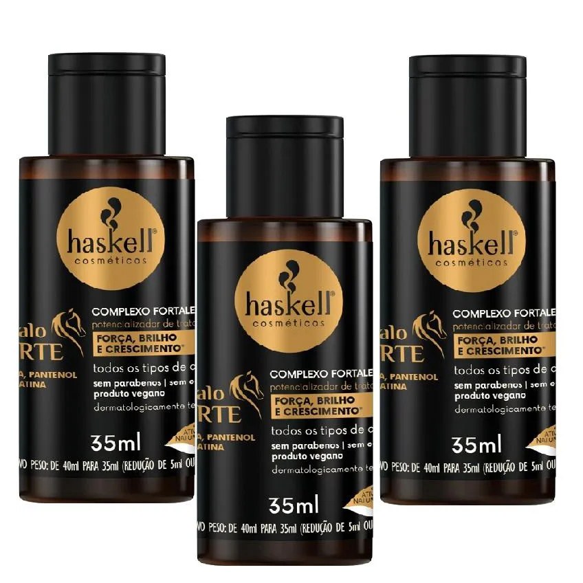 Kit 3 Haskell Cavalo Forte Complexo Fortalecedor Cresce Cabelo 35 ML