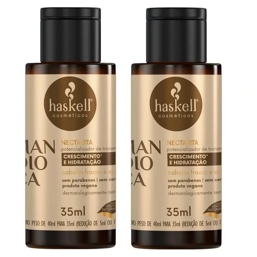 Kit 2 Dose Haskell Nectavita Mandioca Hidratação 35ML
