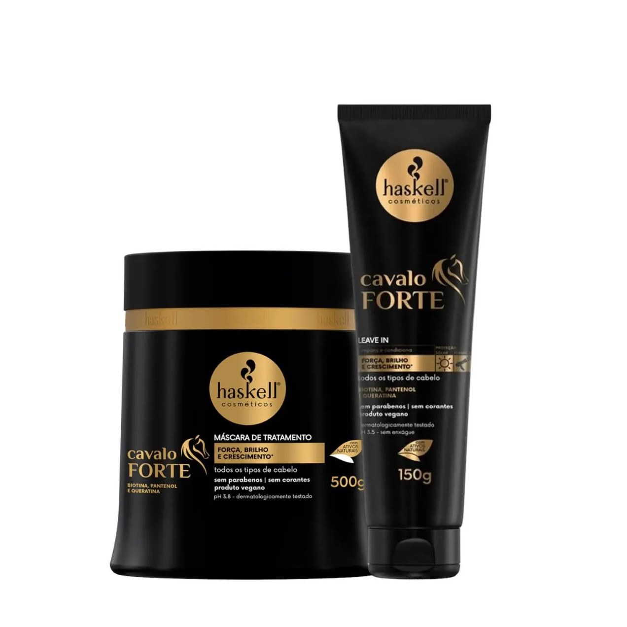 Kit Cavalo Forte 1 Máscara 500ml 1 Leave In 150g Haskell