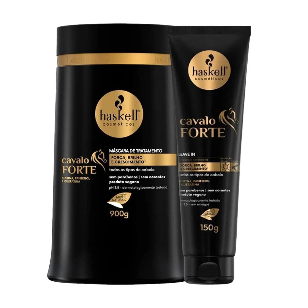 Kit Cavalo Forte 1 Máscara 900ml 1 Leave In 150g Haskell