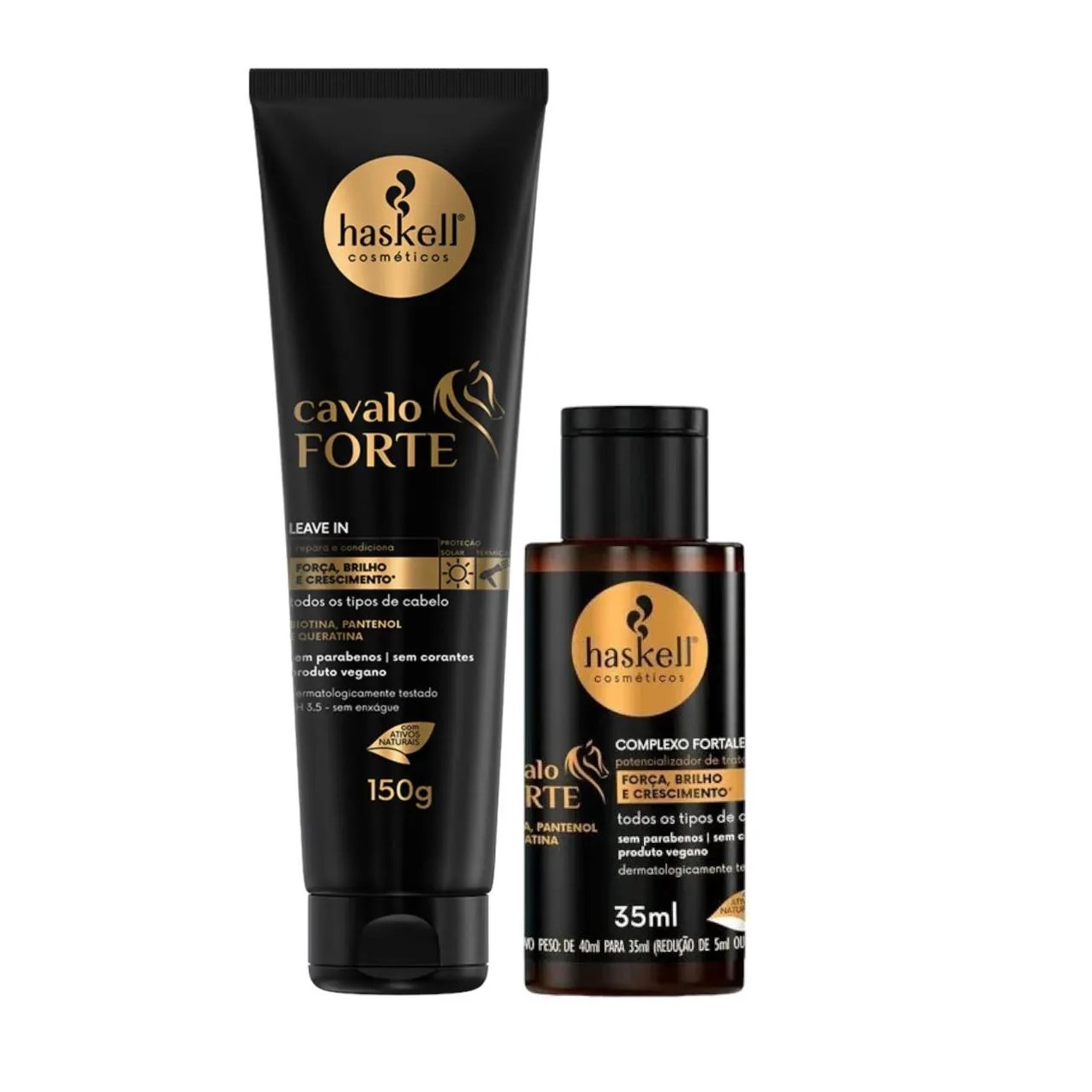 Kit Cavalo Forte 1 Leave In 150g 1 Complexo Fortalecedor 35ml Haskell