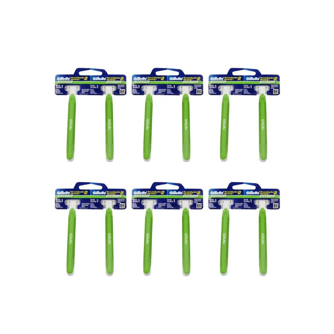 Aparelho Prestobarba Com 2 Ultragrip Pele Sensivel - Kit 6un