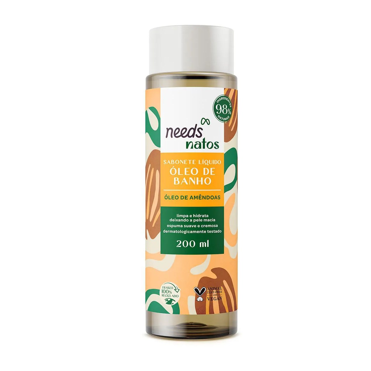 Sabonete Líquido Óleo de Banho Needs Natos Amêndoas 200ml
