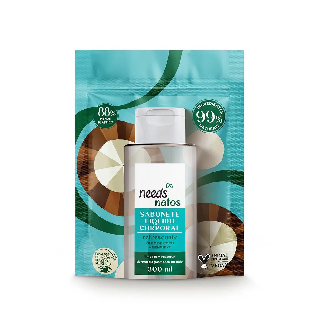 Sabonete Líquido Corporal Needs Natos Refrescante Refil 300ml