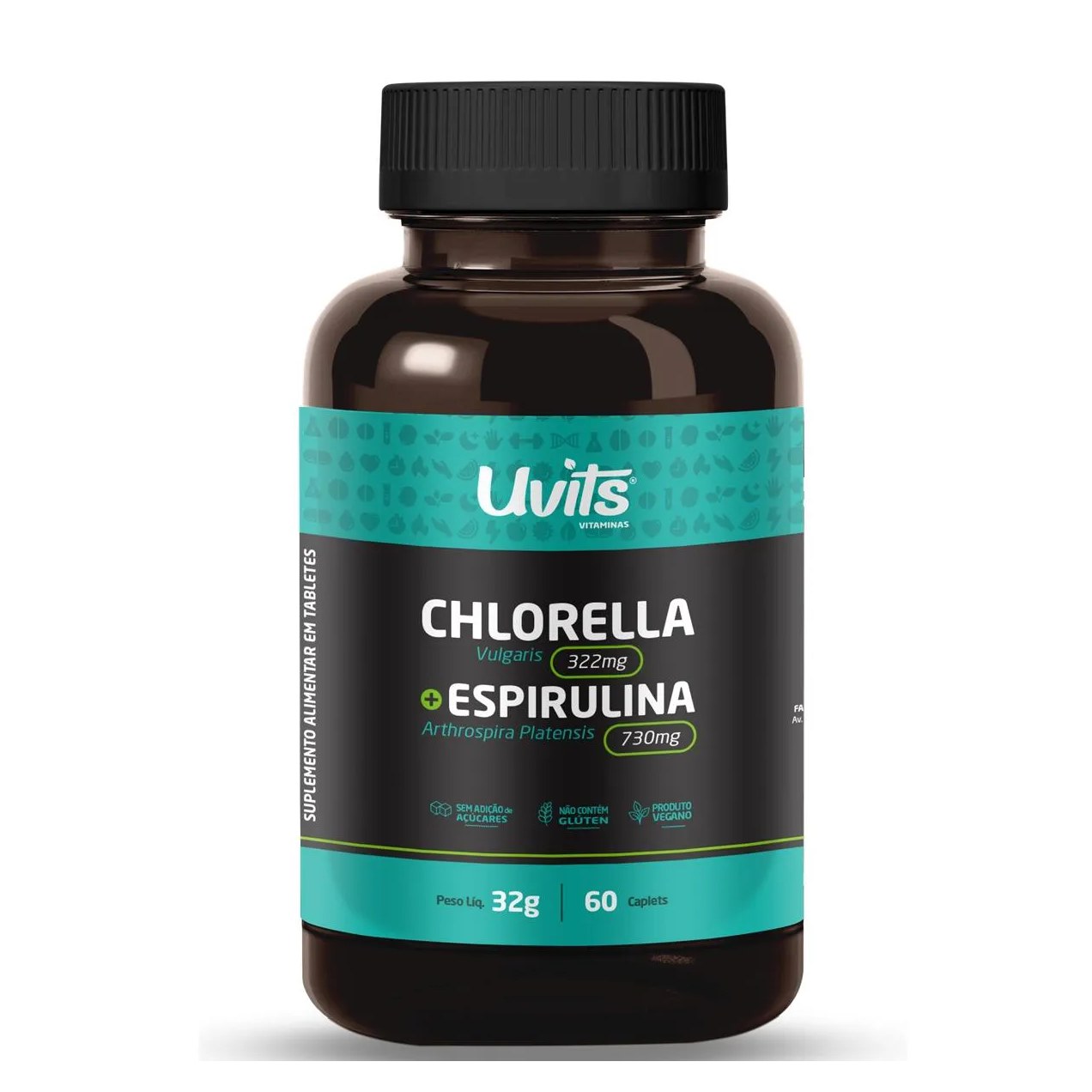 Chlorella E Spirulina 60 Caplets Sem Sabor