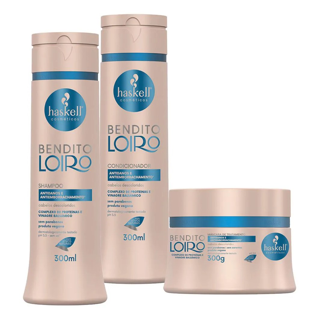 Kit Bendito Loiro Haskell Shamp.+ Cond.+ Máscara- 300ml/ 300g
