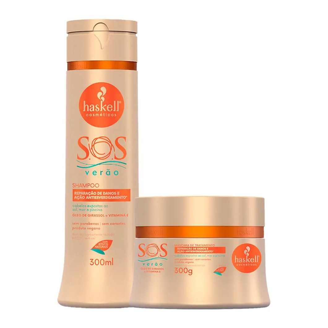 Kit Haskell SOS Verao Shampoo Máscara 300g