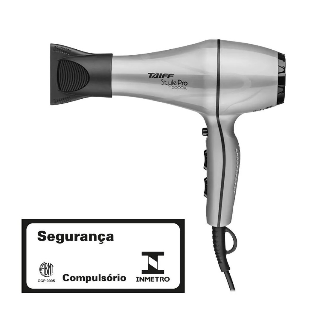 Secador de Cabelo Style Pro Prata Taiff- 127v ou 220v