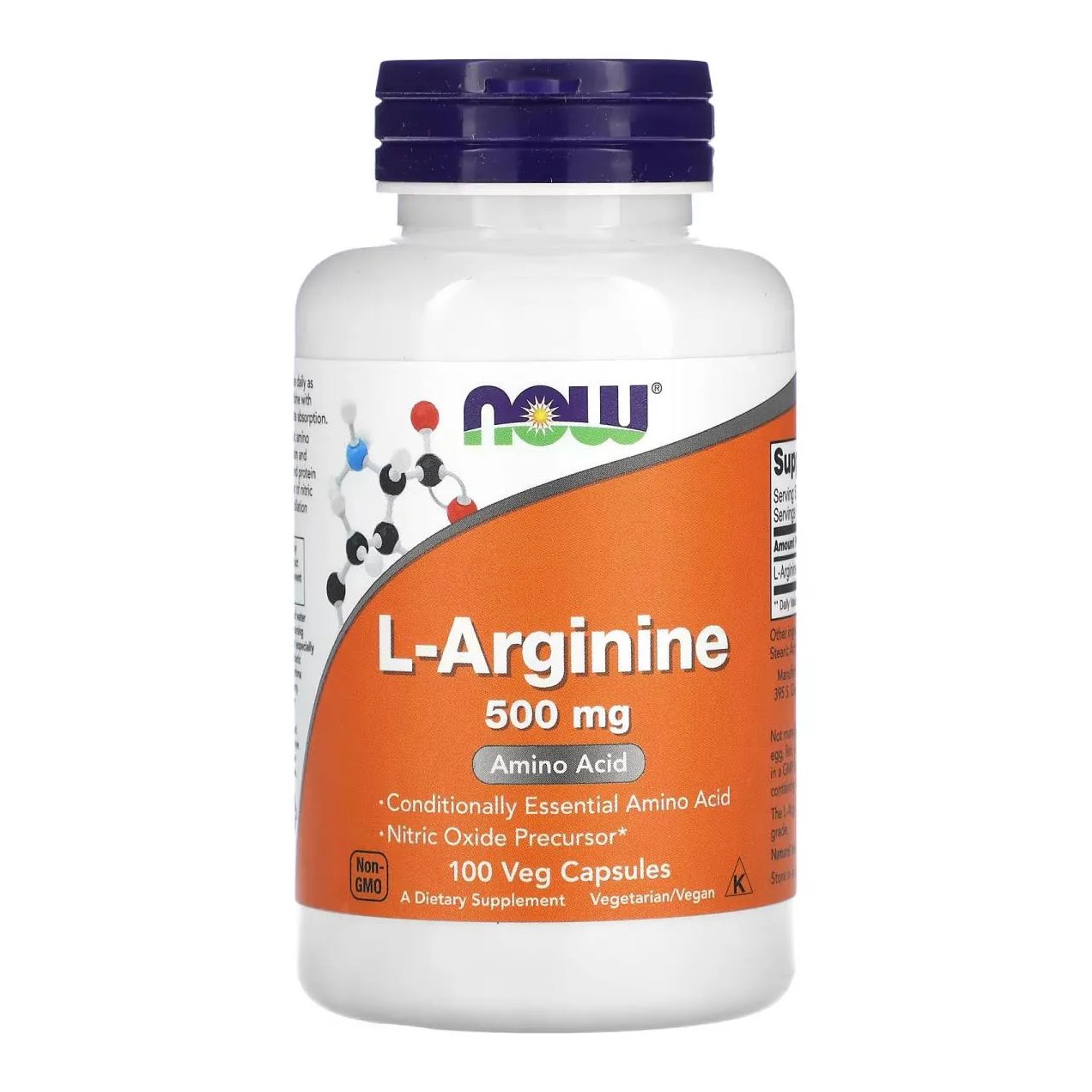Arginina 500mg 100 Capsulas Veganas - Now Foods