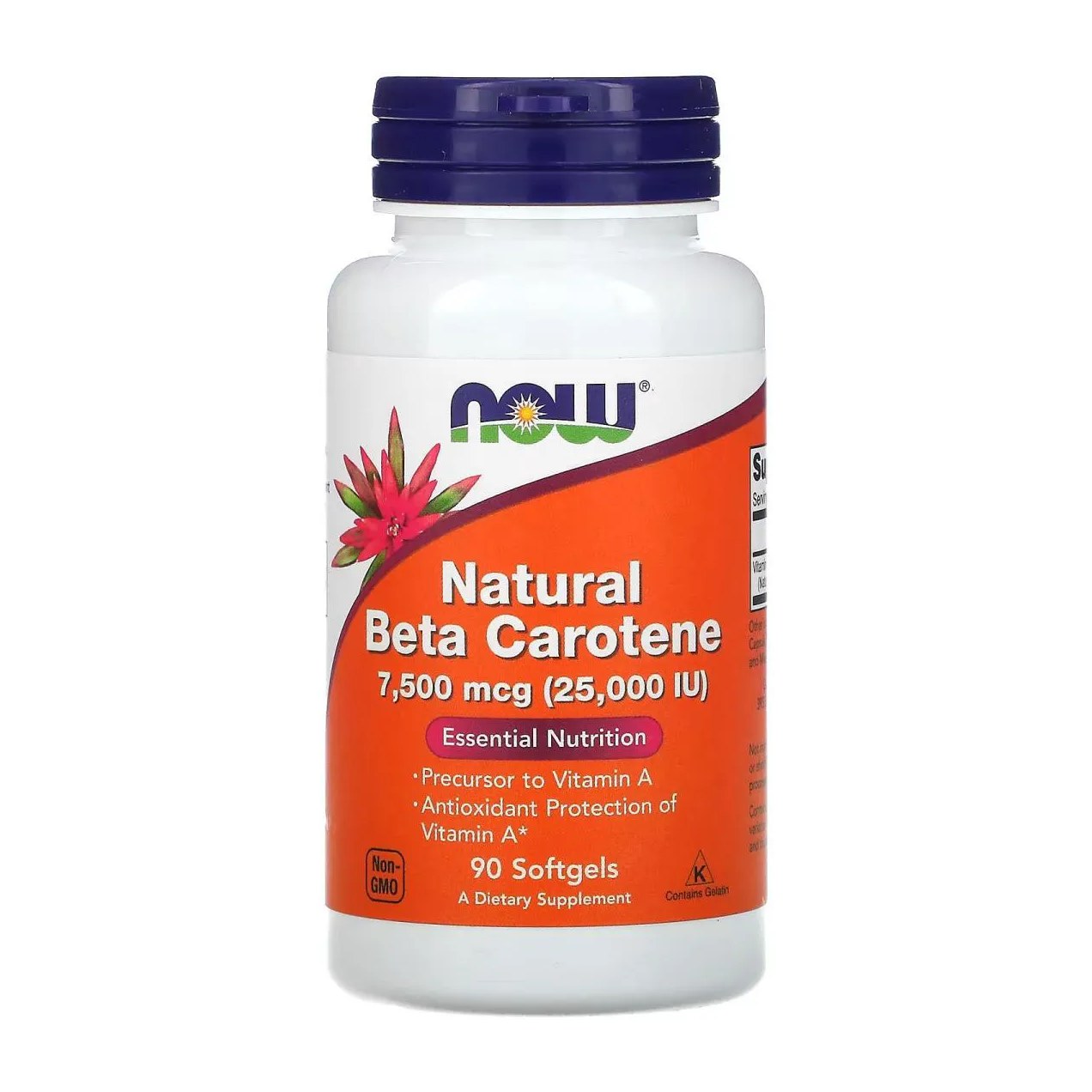 Betacaroteno Natural 7.500 Mcg (25.000 Ui) 90 Softgel - Now Foods