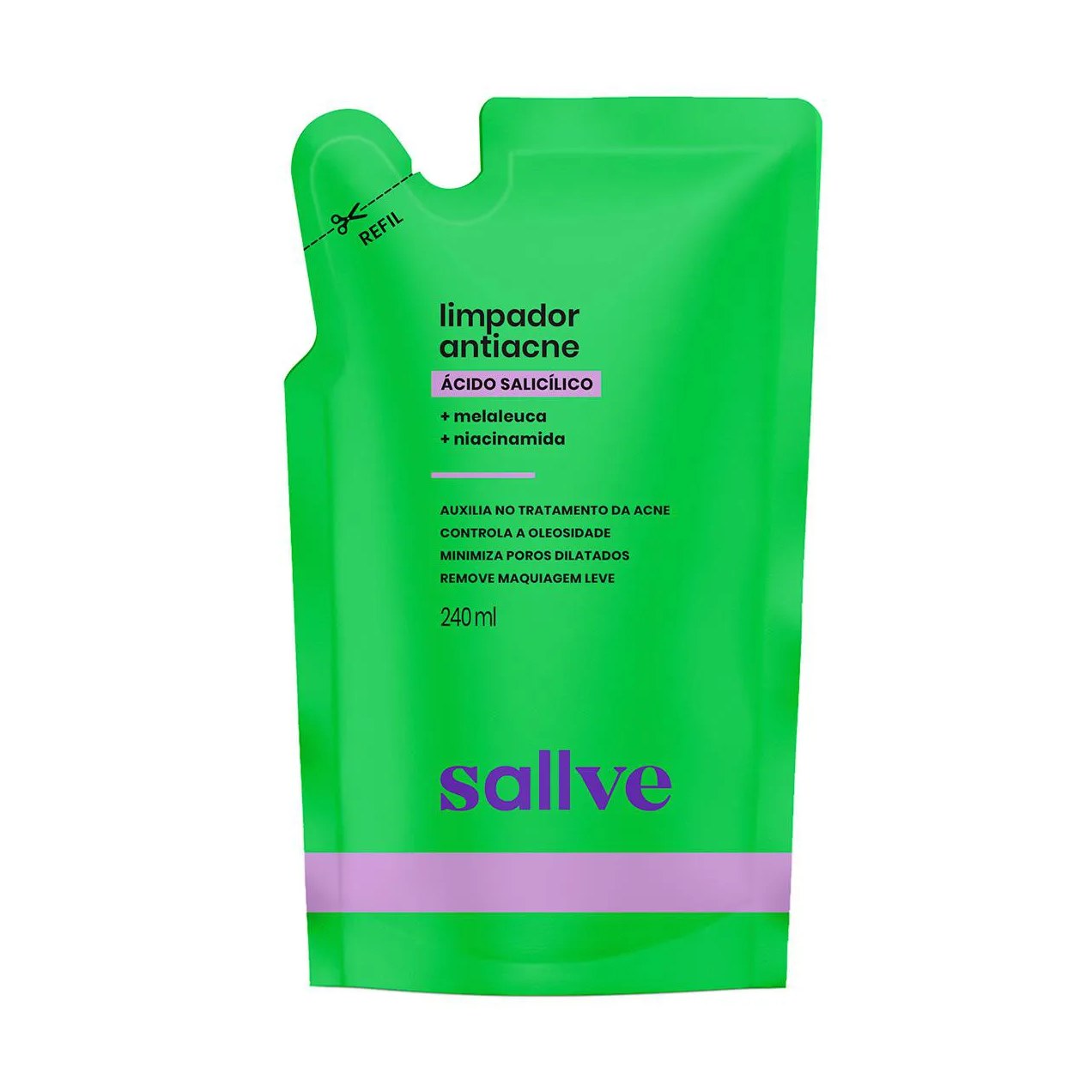 Limpador Antiacne Sallve Ácido Salicílico Refil 240ml