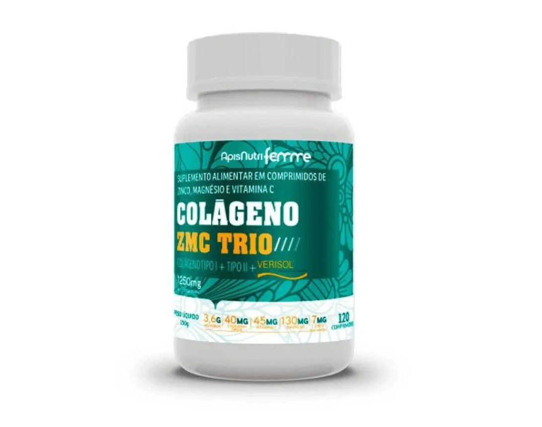 Colágeno Zmc Trio Verisol + Tipo I + Tipo Ii 1250Mg (120 cápsulas) - Padrão: Único