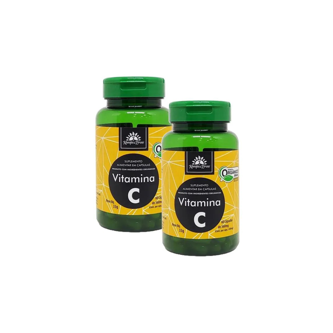 Kit 2x: Vitamina C 430mg Orgânica Kampo de Ervas 60 cápsulas