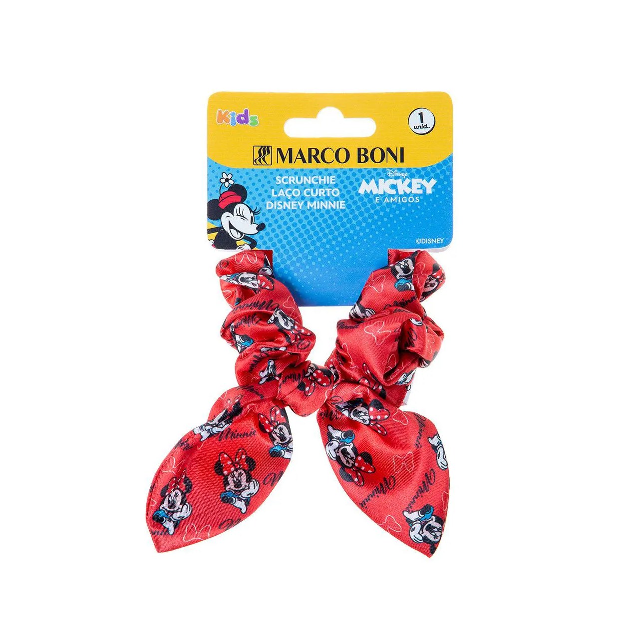 Scrunchie Laço Curto Disney Minnie Marco Boni 1 Unidade