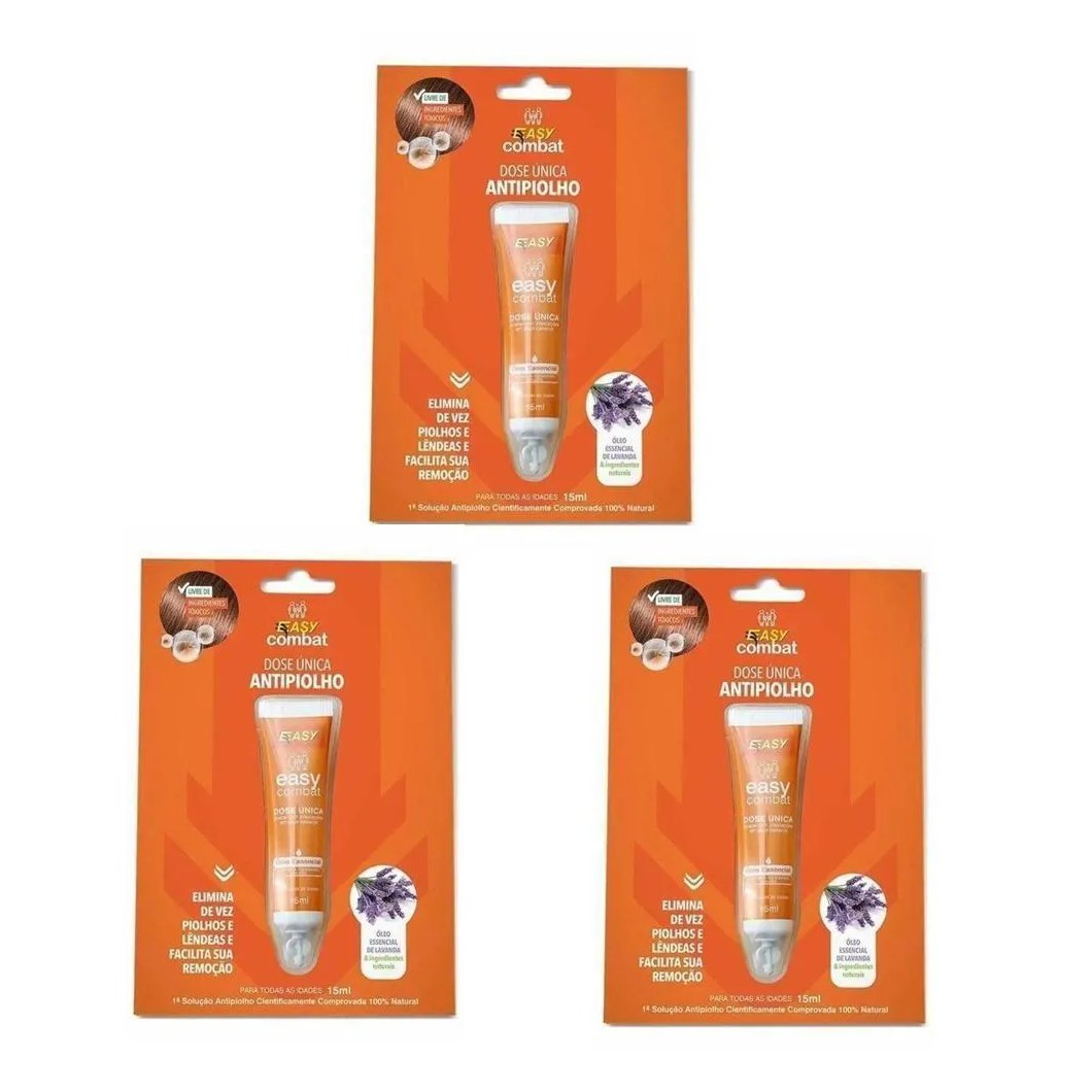 Easy Care Combat Dose Única Antipiolho 15ml (kit 03un)