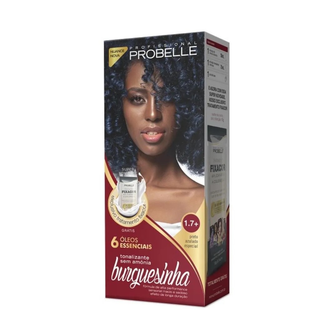 Tintura Probelle Burguesinha sem Amonia 1.7 Preto Azulado