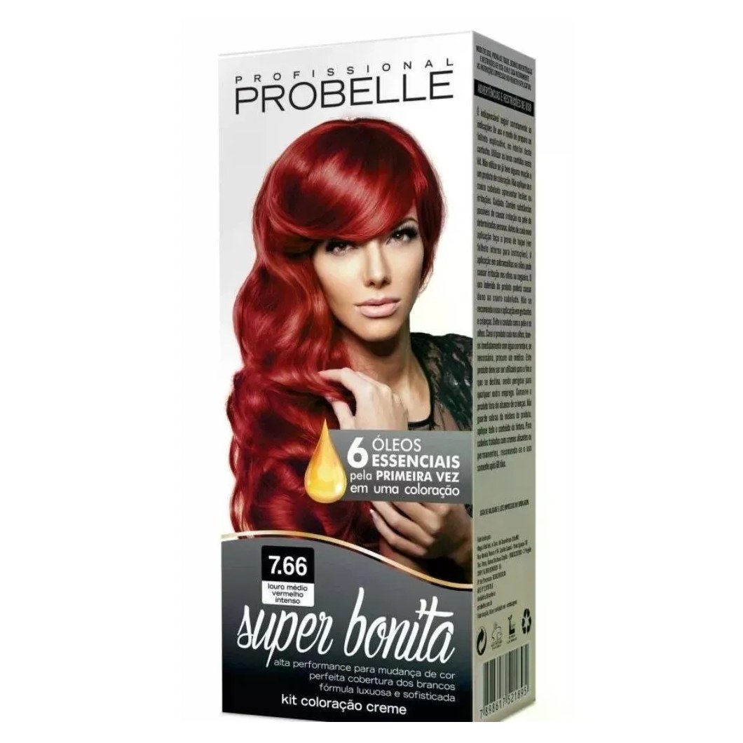 Tintura Probelle Burguesinha 7.66 Louro Medio Vermelho