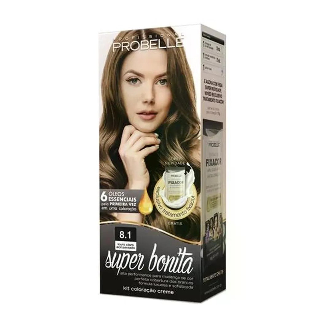 Tintura Probelle Super Bonita 8.1 Louro Claro Acinzentado
