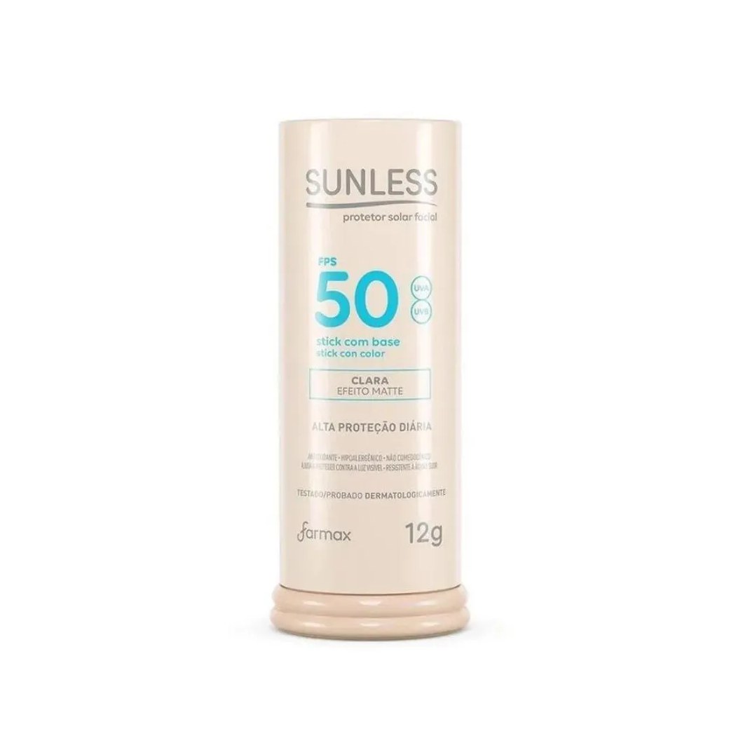 Protetor Solar Facial Stick Sunless Fps50 Clara Matte 12g