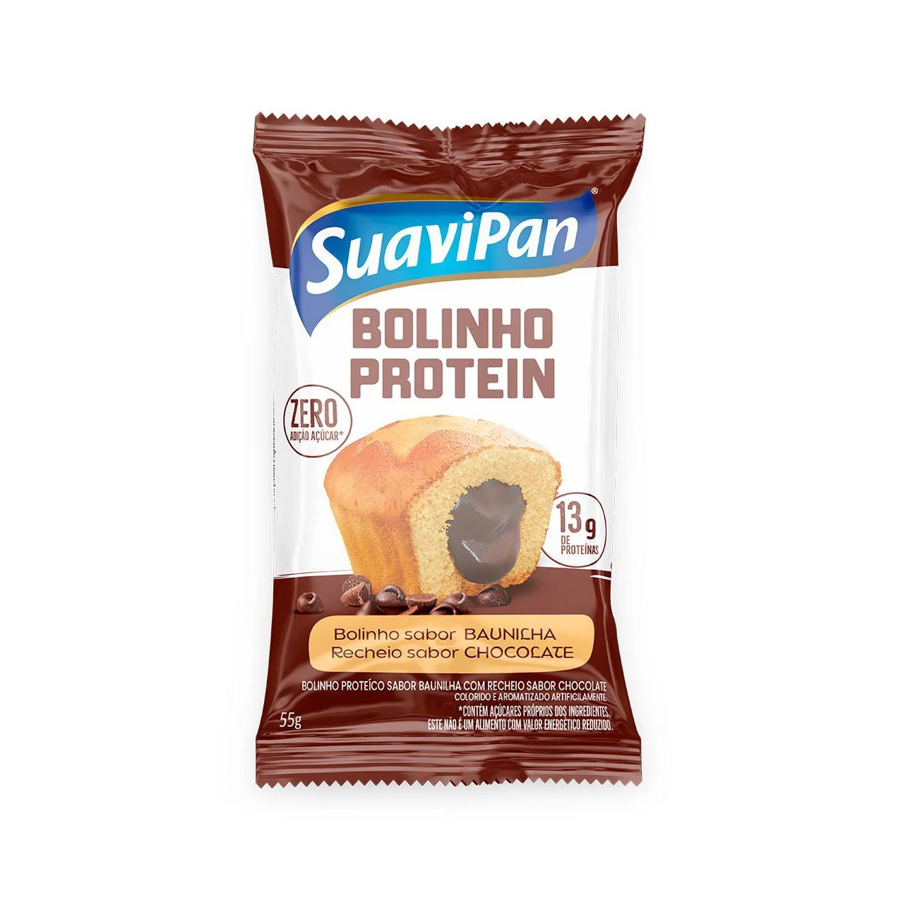 Bolinho Proteico Suavipan Baunilha com Chocolate 55g