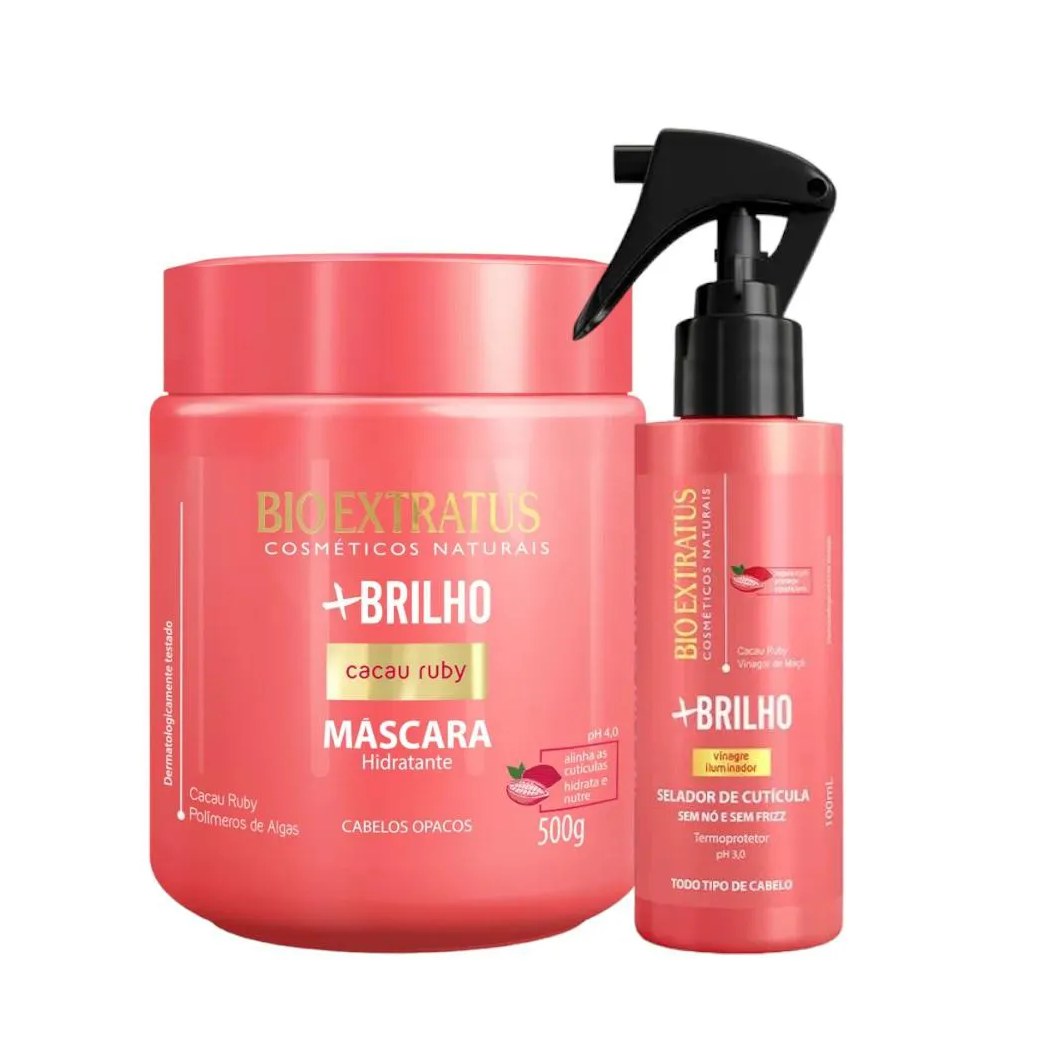 Kit Mais Brilho 1 Máscara 500Ml 1 Spray 100Ml