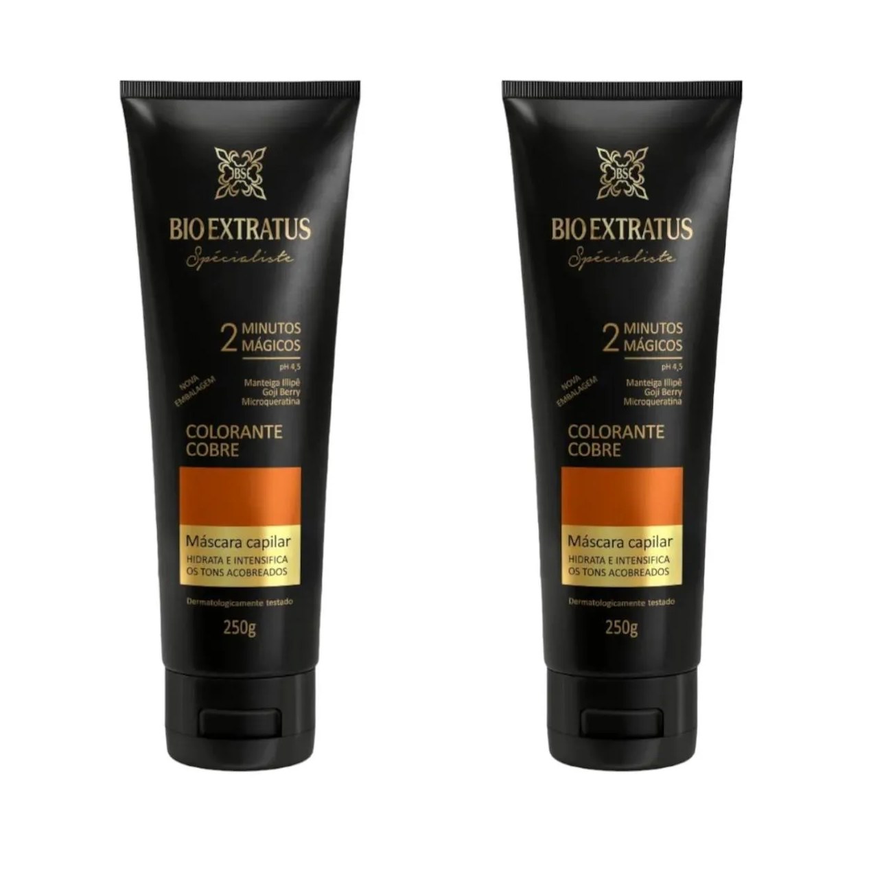 Kit 2 Mascara Colorante Cobre Reaviva A Cor e Trata 250 Gr