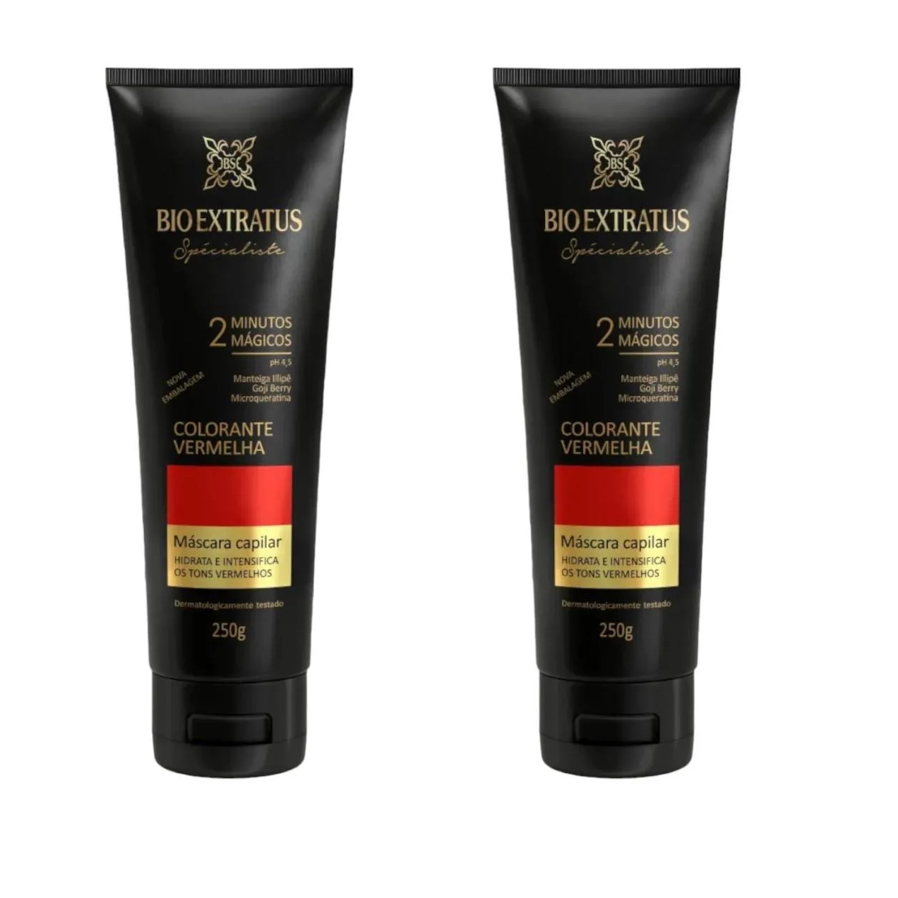 Kit 2 Mascara Colorante Vermelha Reaviva A Cor e Trata 250 Gr