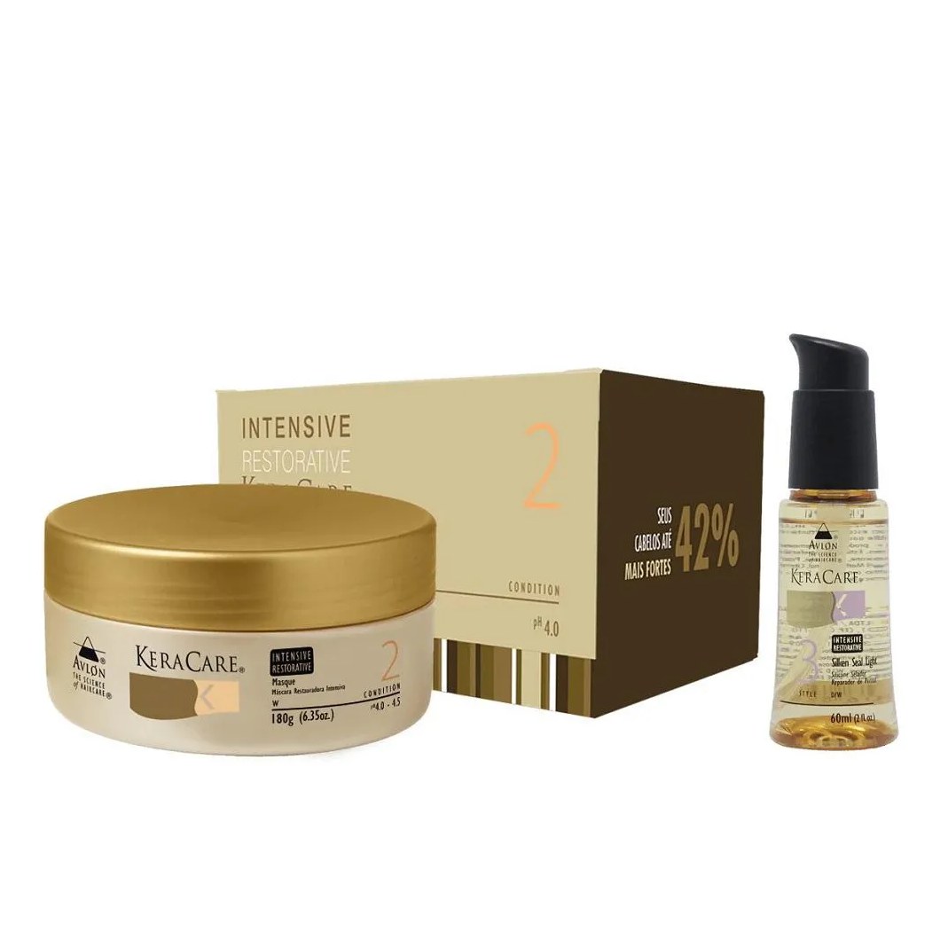 Kit Avlon Keracare Intensive Restorative Máscara 180g + Silken Seal Light 60ml