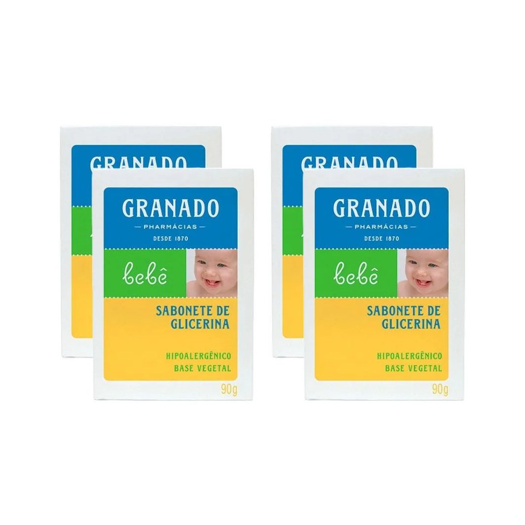 Kit Sabonete Infantil Granado Glicerinado 90g C/4un