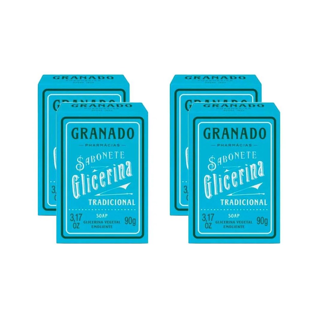Kit Sabonete Granado Glicerina Pele Seca 90g C/4un