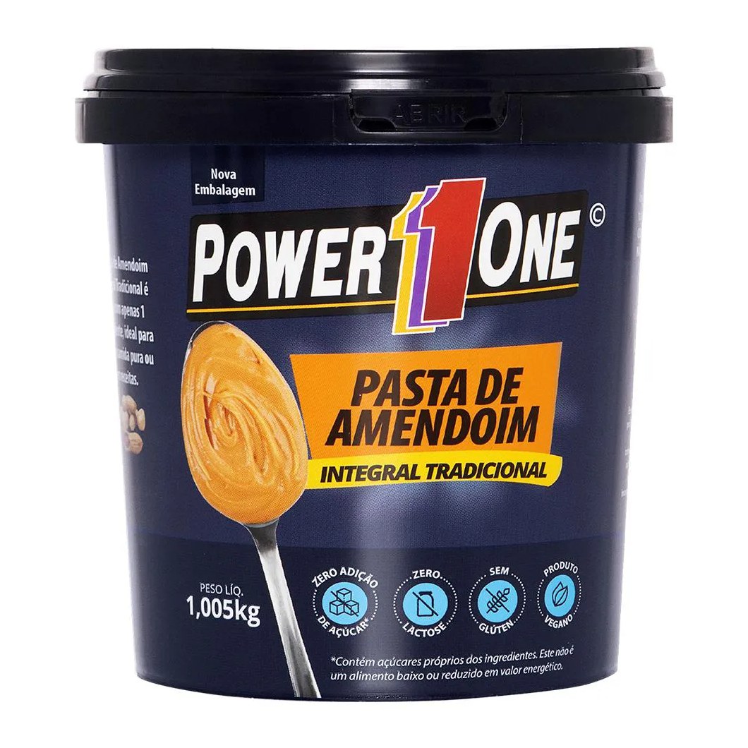 Pasta de Amendoim Power1one 1kg - Normal Lisa