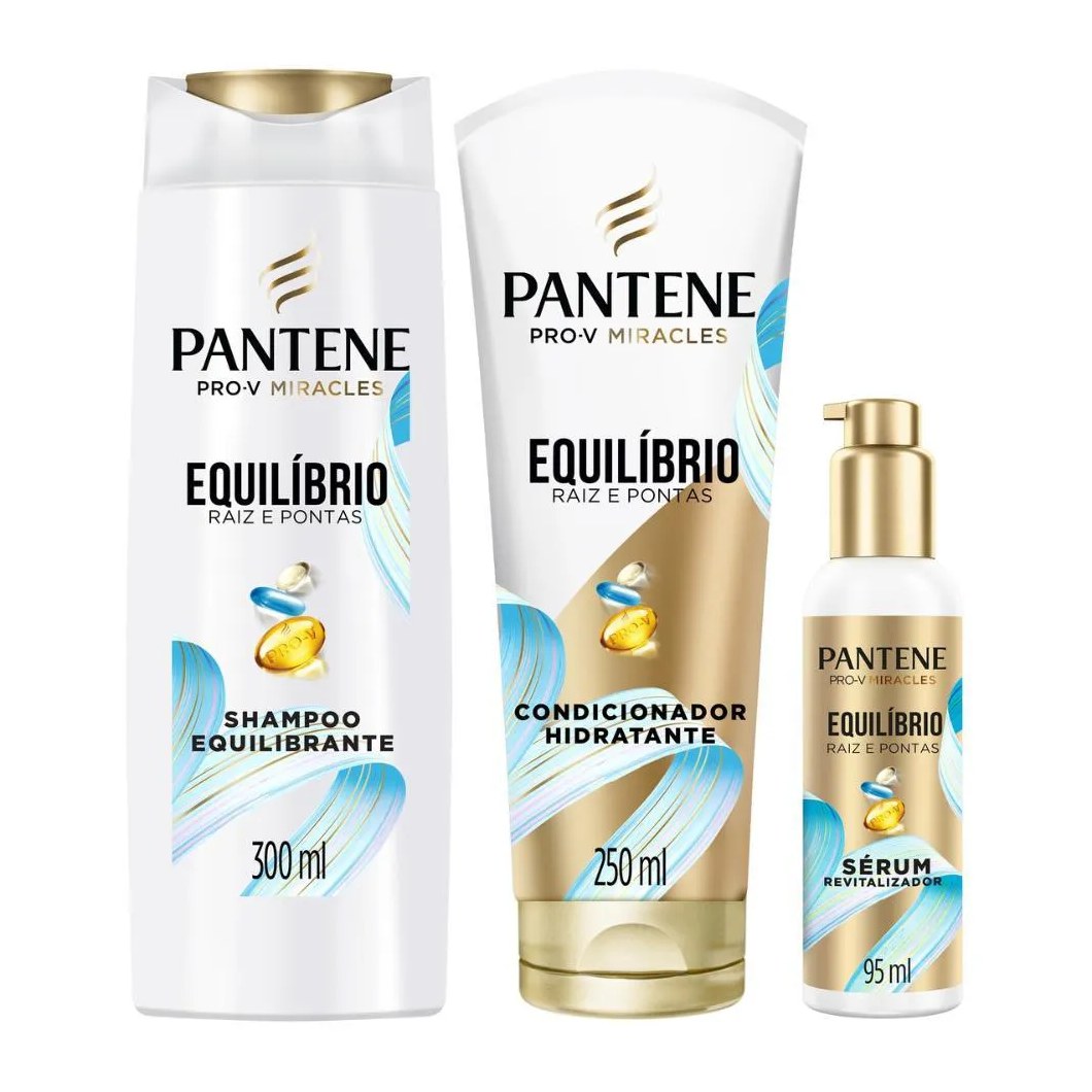 Shampoo Pantene Eq 300ml + Condicionador 250ml + Serum