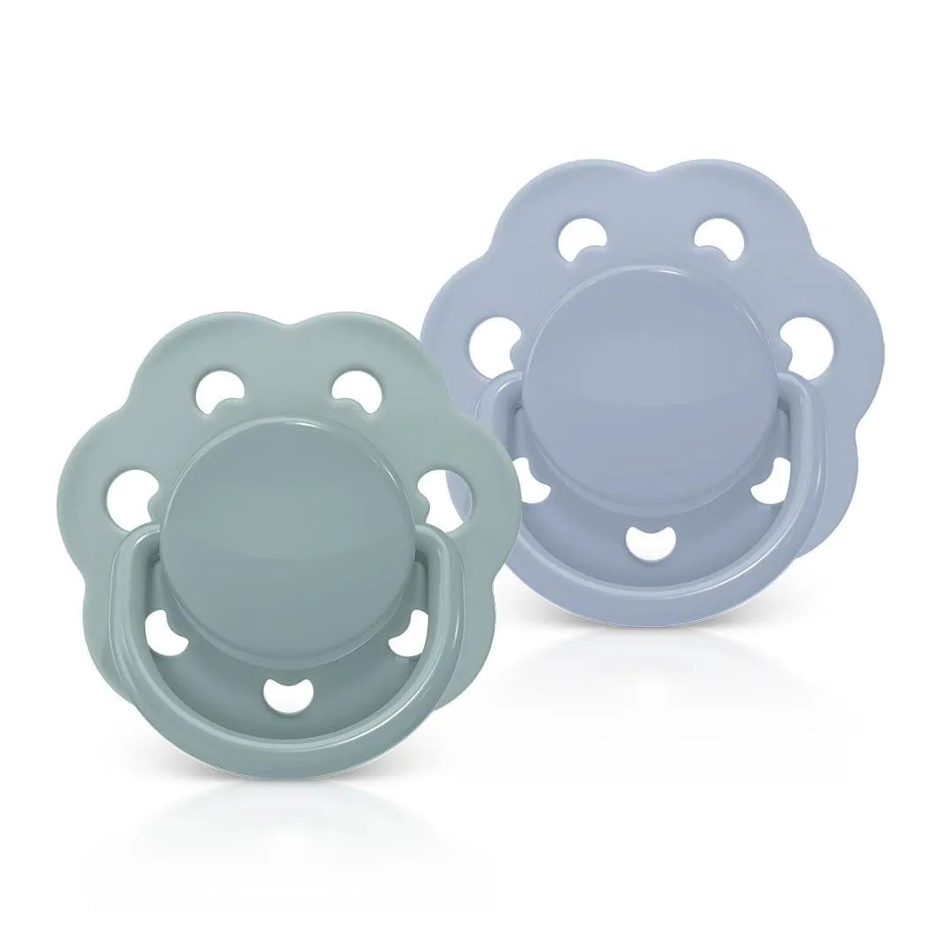 Kit 2 Chupetas Candy Bico Redondo em Silicone 6M+ Azul Lillo