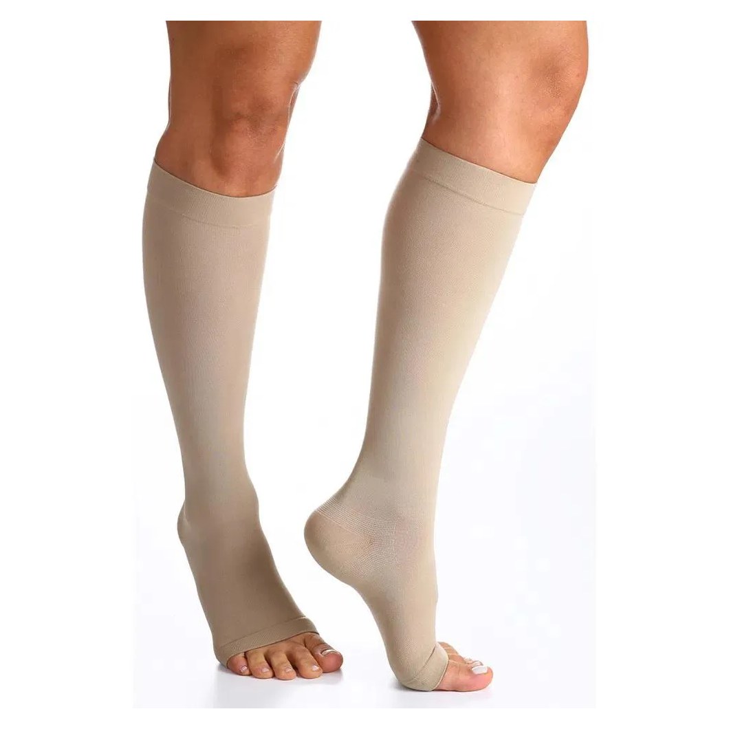 Meia Sigvaris Select Comfort Premium 3/4 862 20-30 Mmhg Ponteira Aberta Natural M1